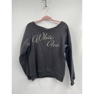 White Fox Lucky Thirteen Sweater Womens XS/S Charcoal Elsa Off Shoulder Cozy NWT
